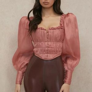 House of CB Palais organza corset top